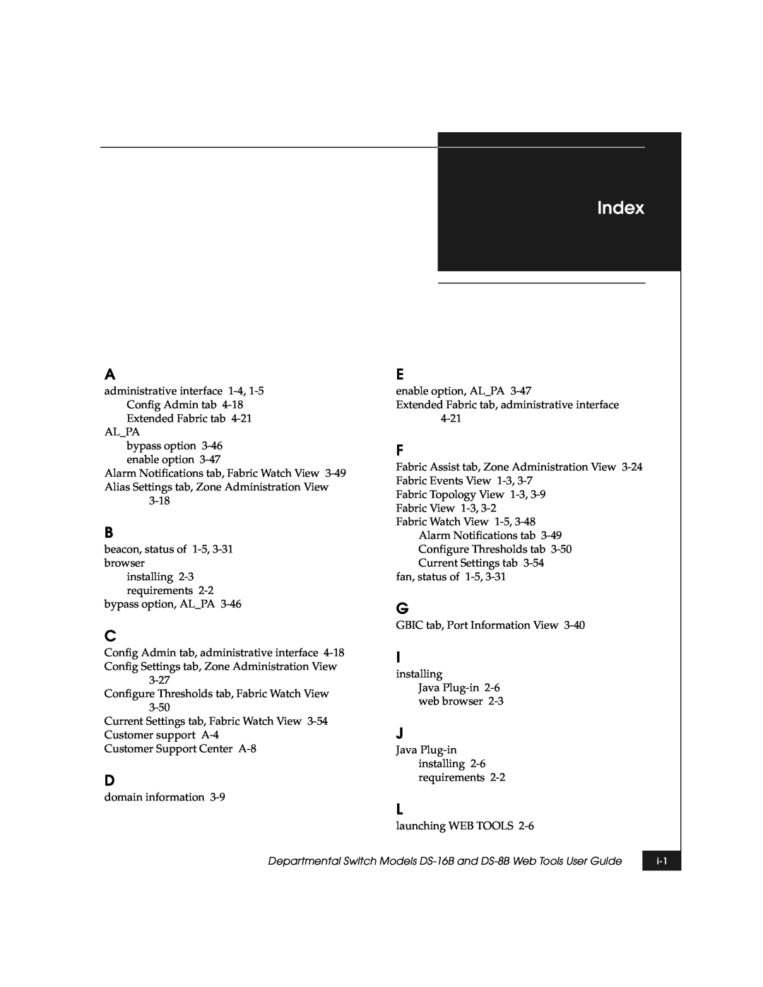 EMC DS-8B manual Index 