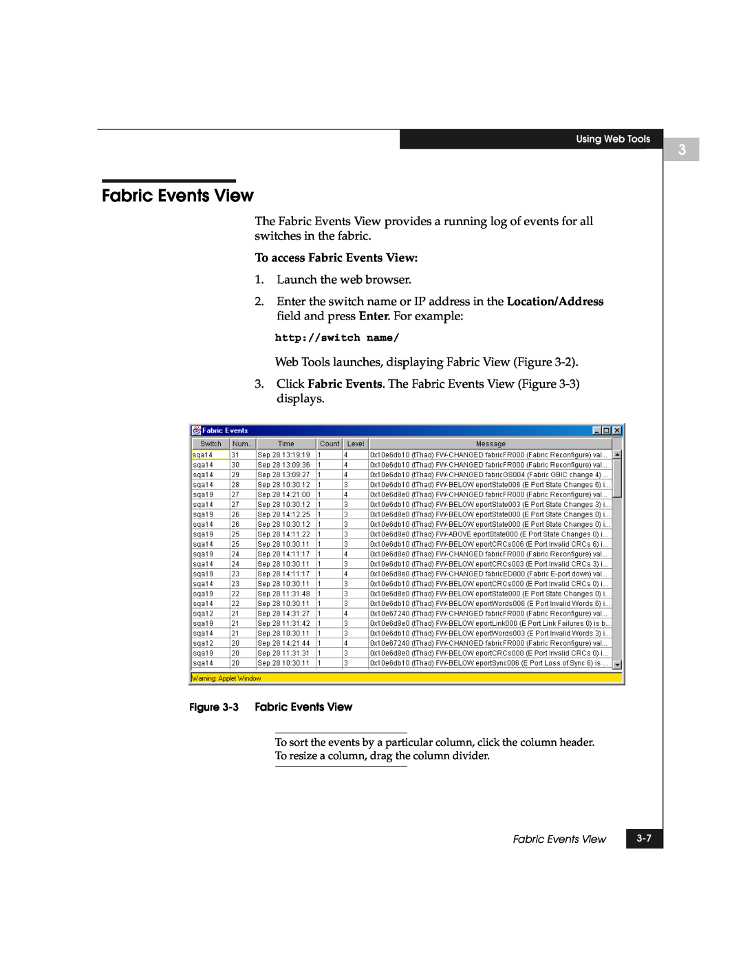 EMC DS-8B manual To access Fabric Events View 