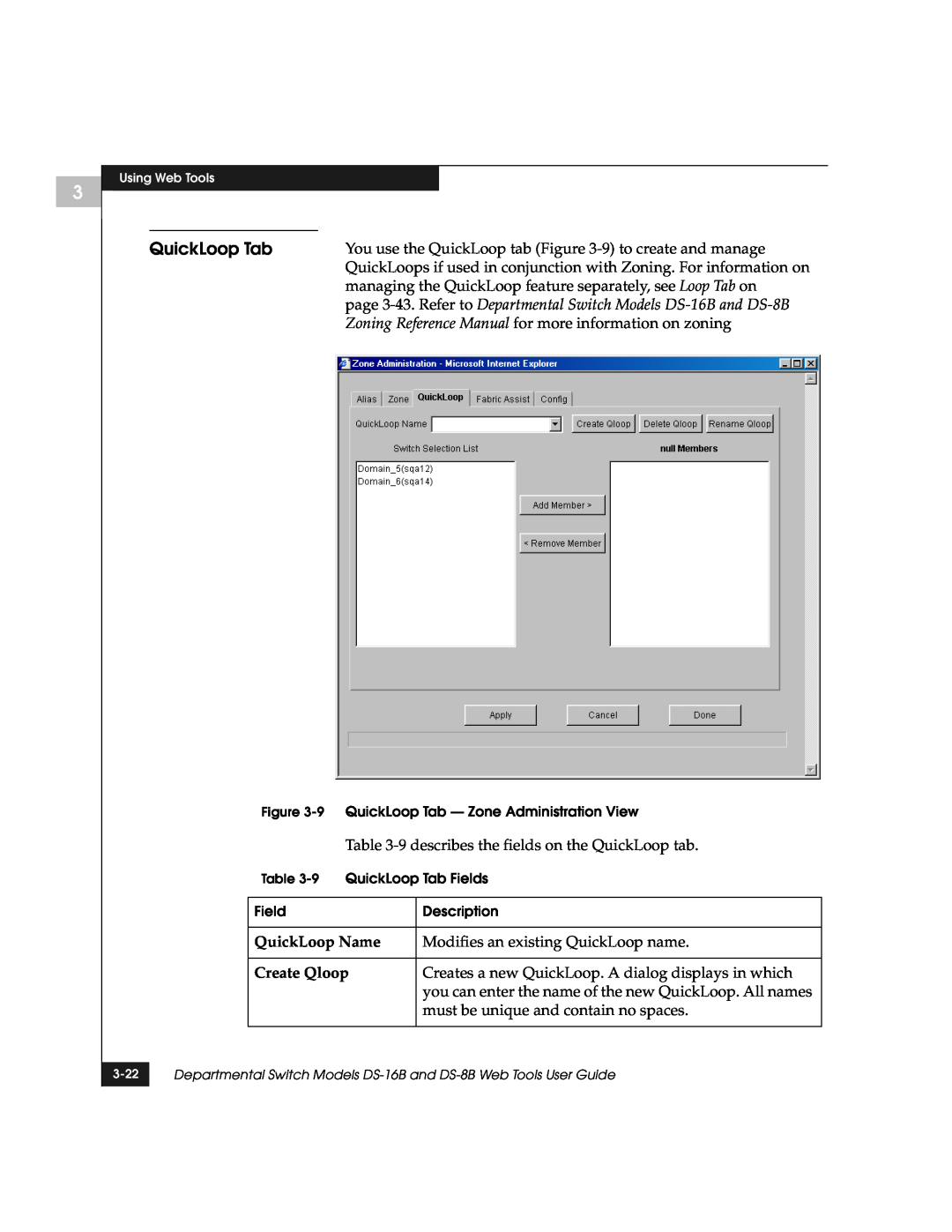 EMC DS-8B manual QuickLoop Tab, QuickLoop Name, Create Qloop 