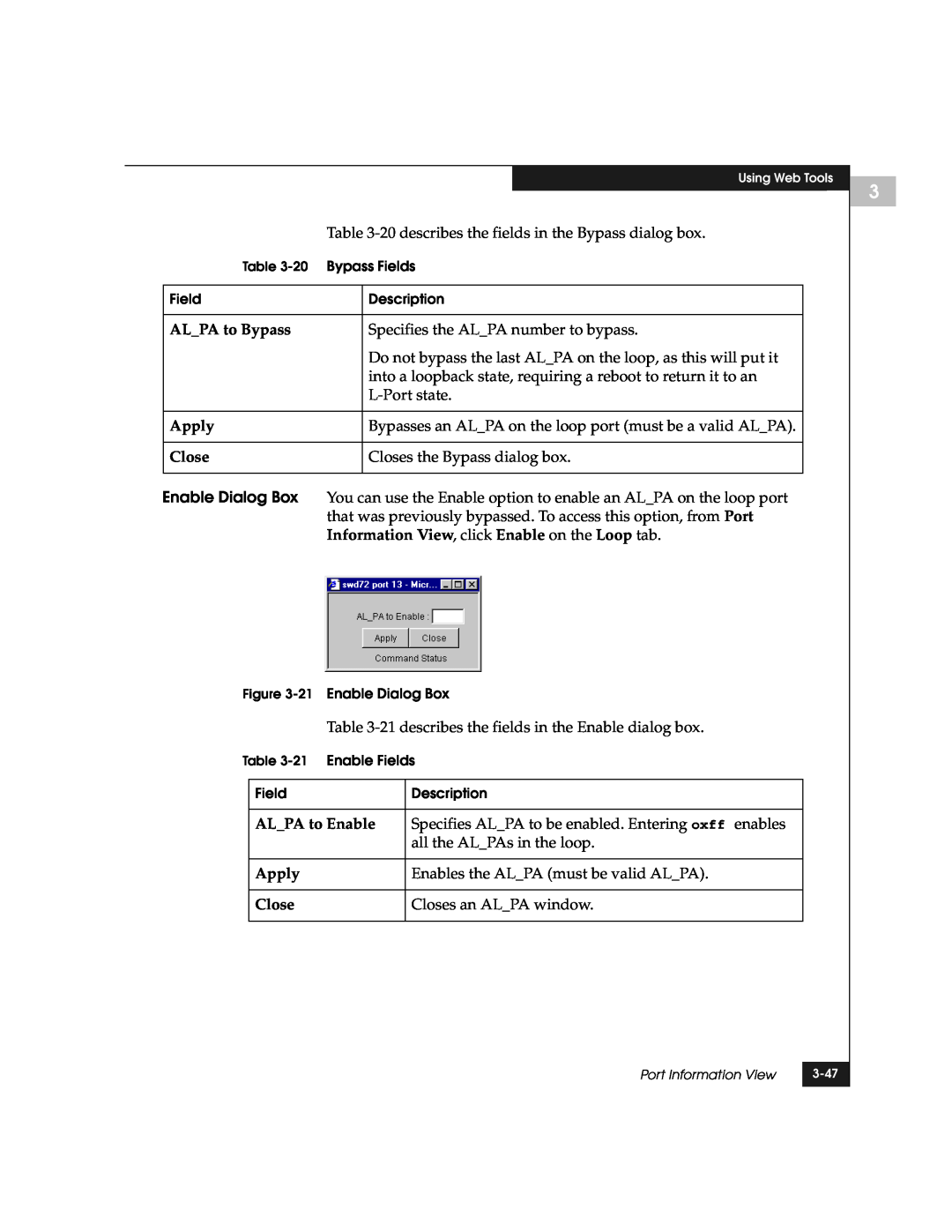 EMC DS-8B manual 20 describes the fields in the Bypass dialog box 