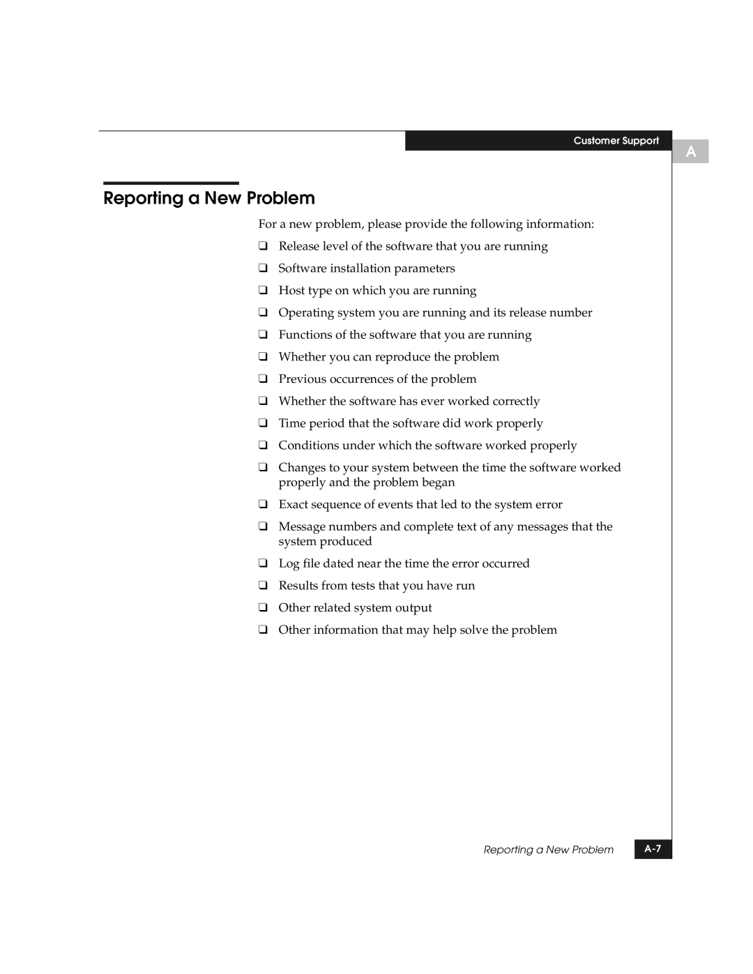 EMC DS-8B manual Reporting a New Problem 