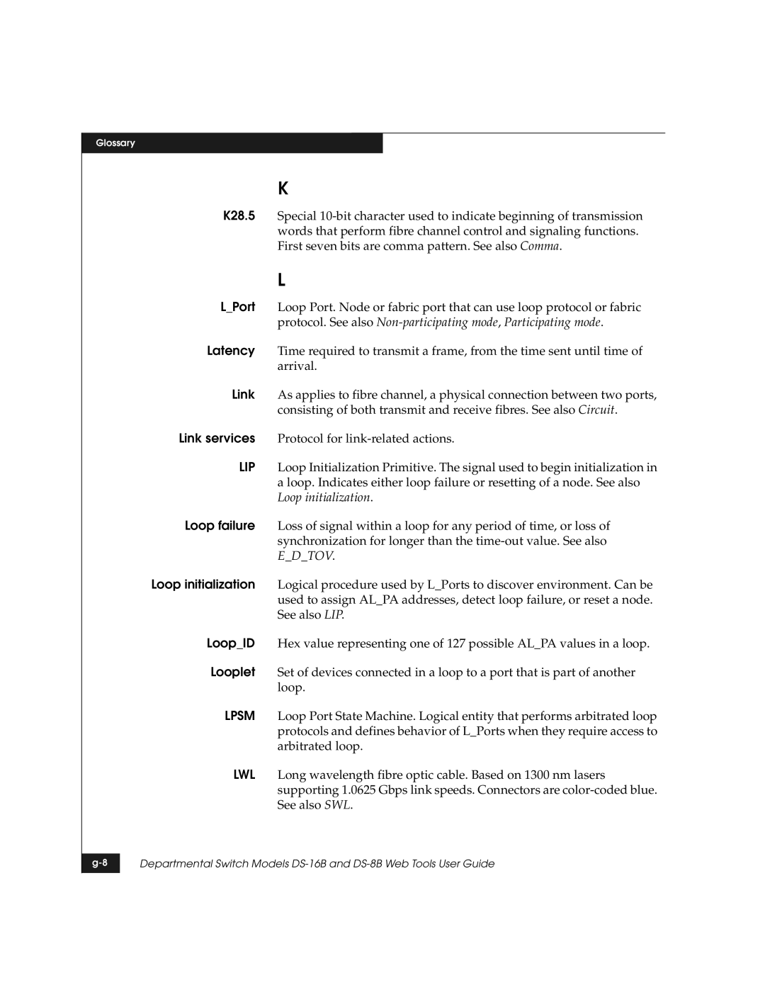 EMC DS-8B manual Glossary 