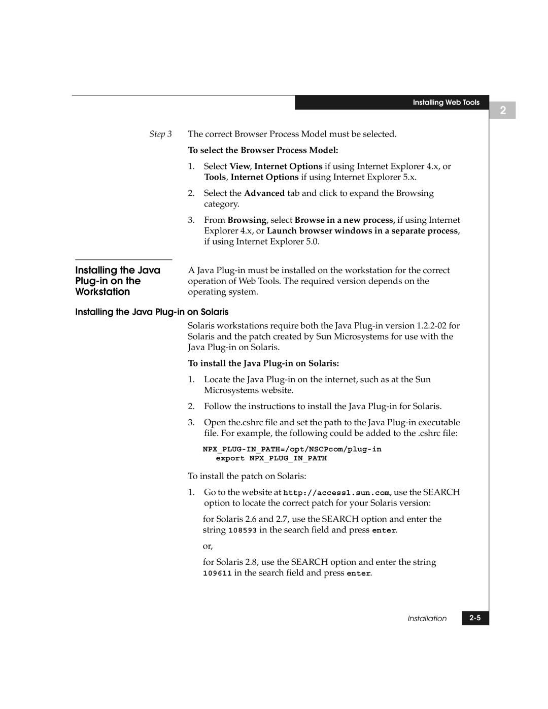 EMC DS-8B manual Installing the Java Plug-in on Solaris, To install the Java Plug-in on Solaris 