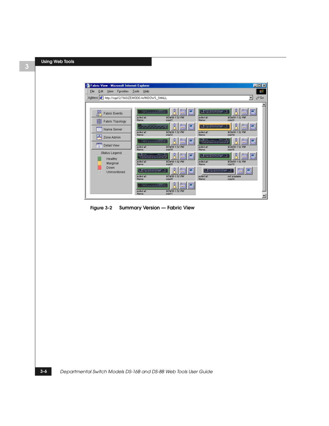 EMC DS-8B manual 2Summary Version Fabric View 