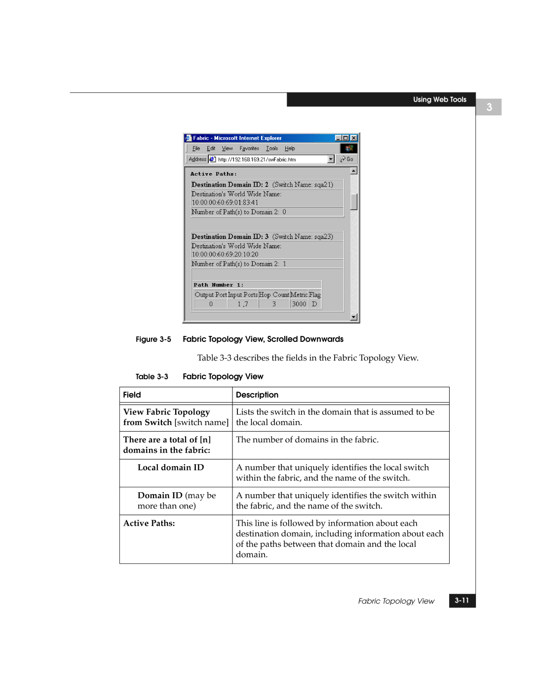 EMC DS-8B manual View Fabric Topology, There are a total of n, Domains in the fabric Local domain ID, Domain ID may be 