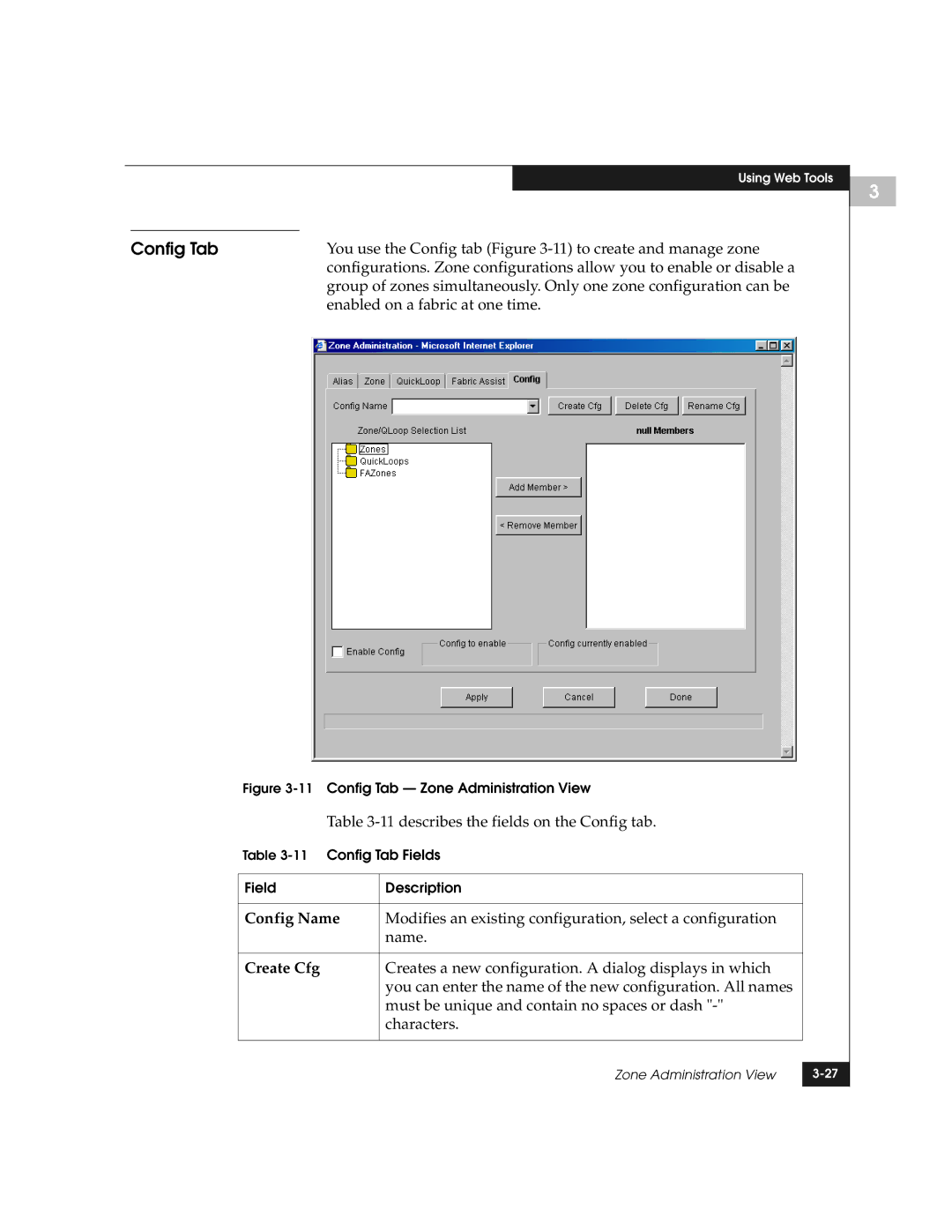 EMC DS-8B manual Config Tab, Config Name, Create Cfg 