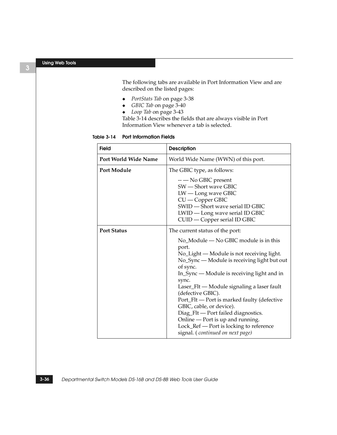 EMC DS-8B manual Port World Wide Name, Port Module, Port Status 