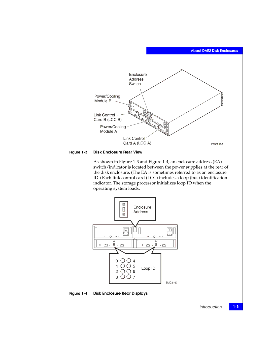 EMC ATA, FC manual 3Disk Enclosure Rear View 