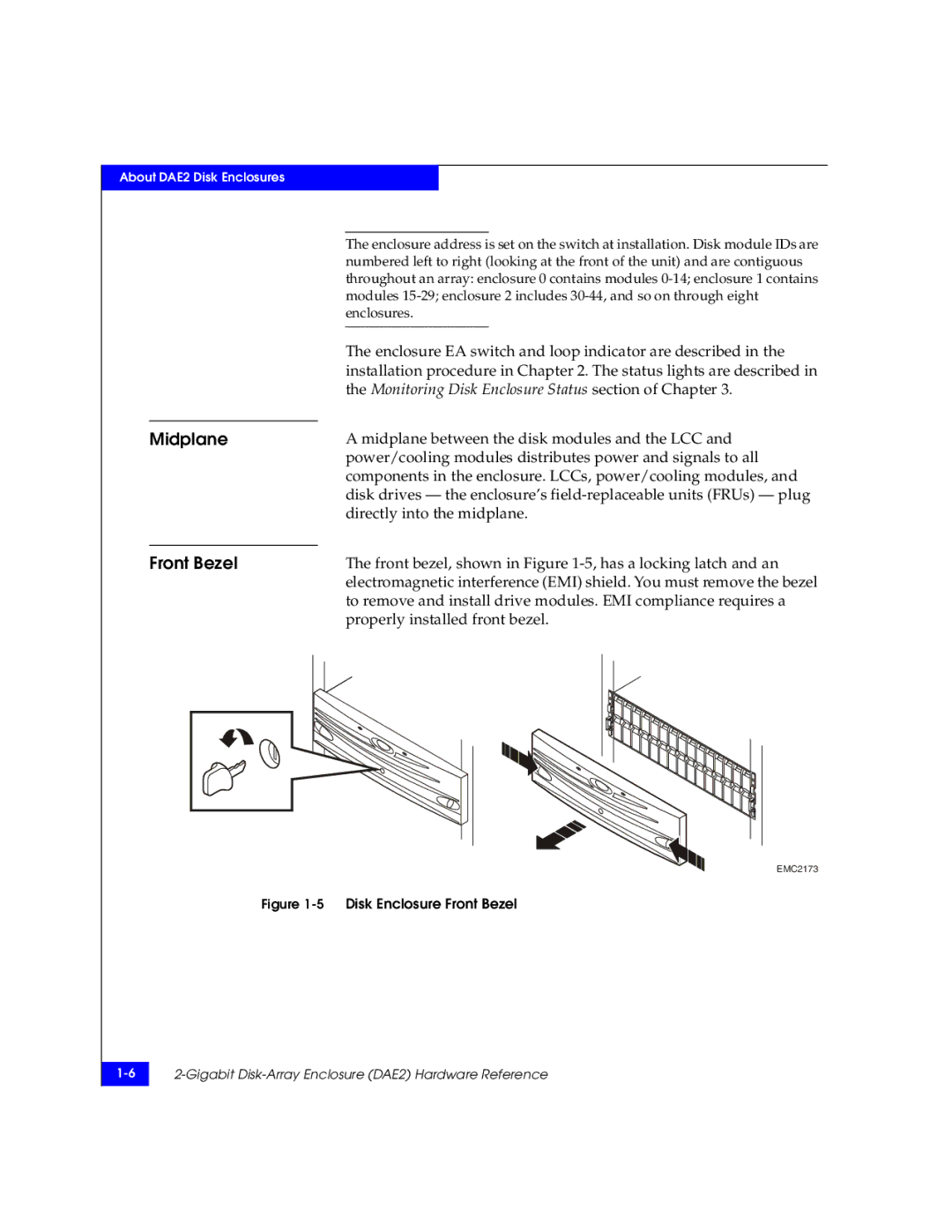 EMC FC, ATA manual Midplane, Front Bezel 