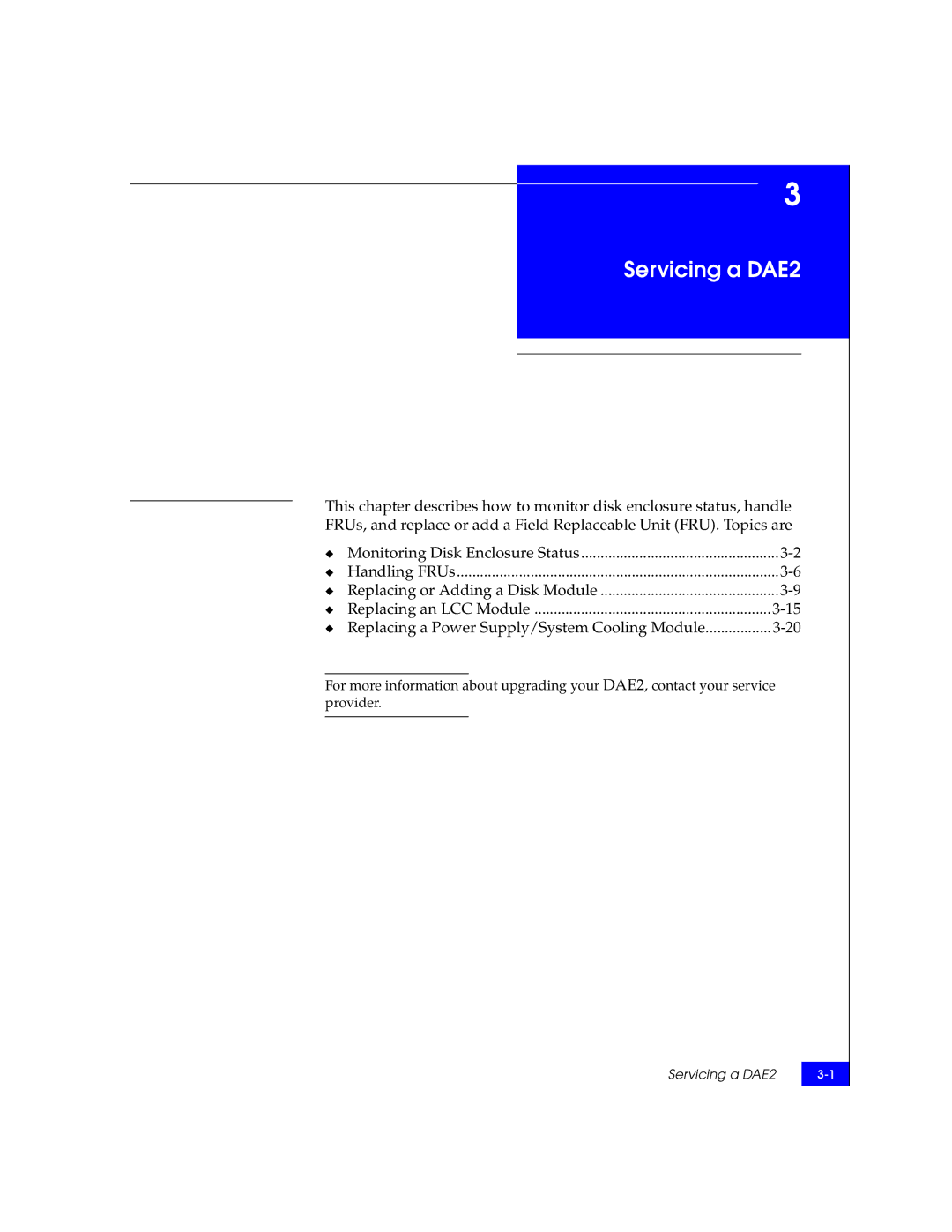 EMC ATA, FC manual Servicing a DAE2 