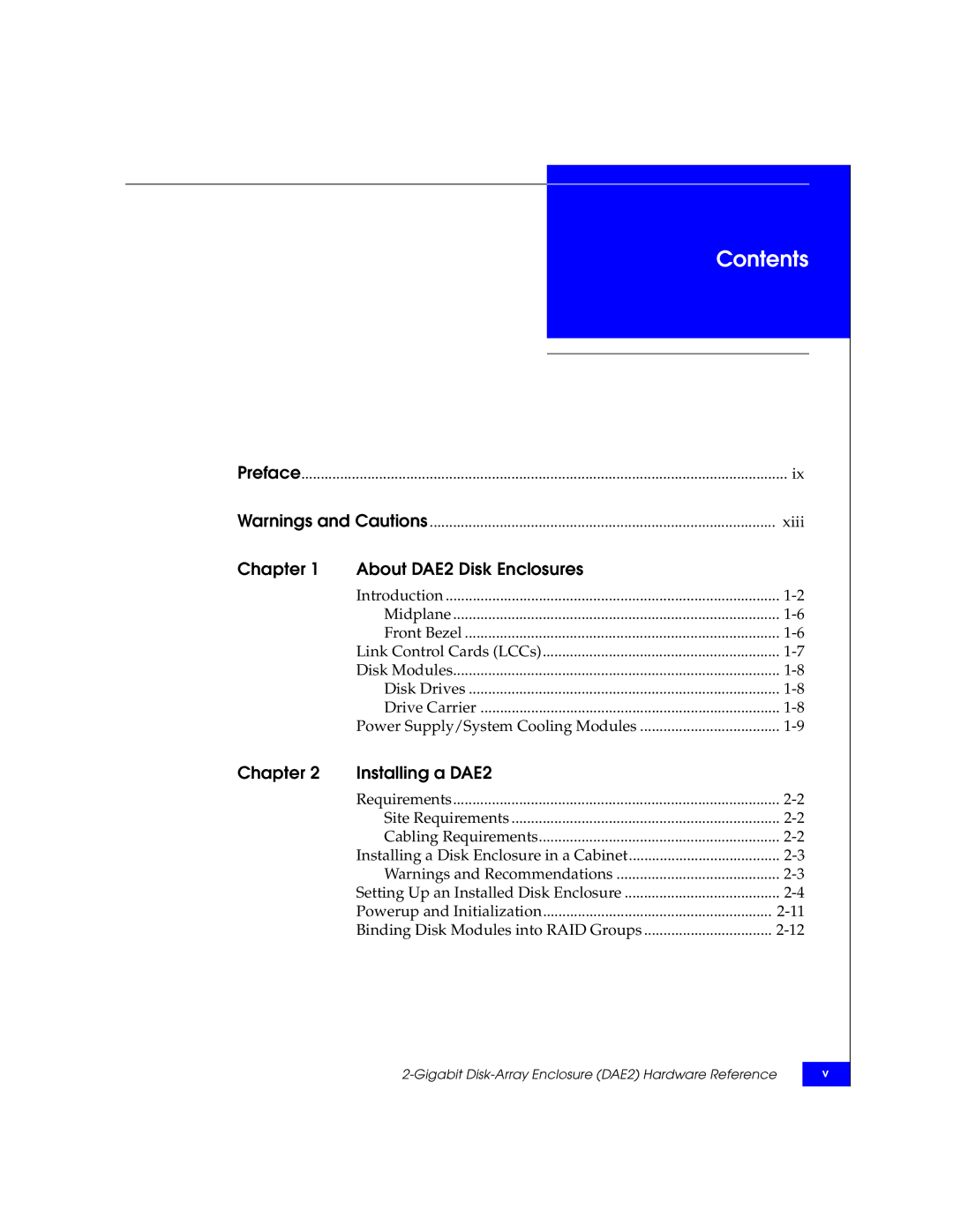 EMC ATA, FC manual Contents 