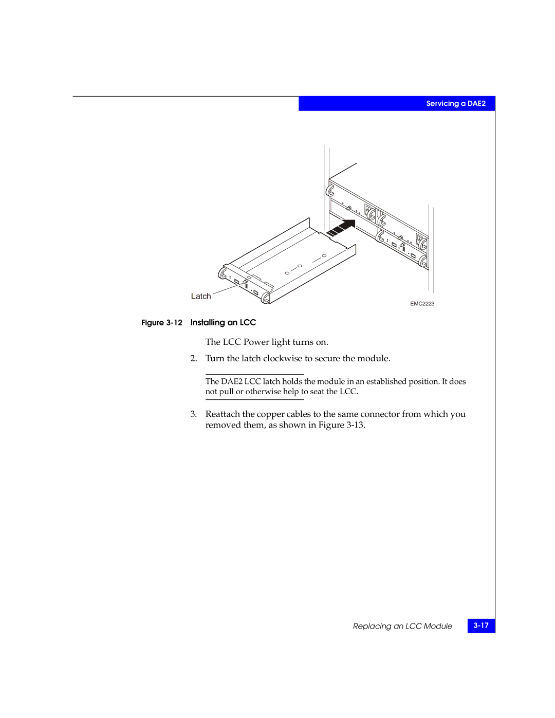 EMC ATA, FC manual 12Installing an LCC 