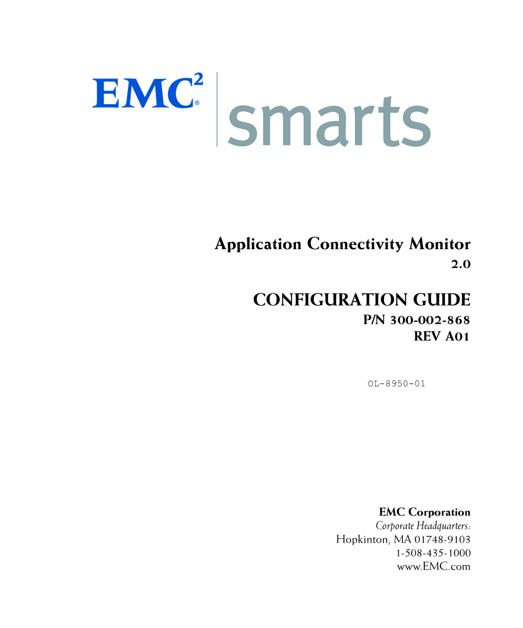 EMC OL-8950-01 manual Application Connectivity Monitor, Configuration Guide 