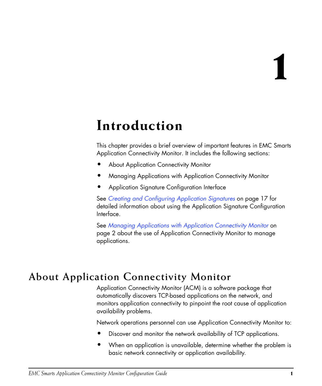 EMC OL-8950-01 manual Introduction, About Application Connectivity Monitor 