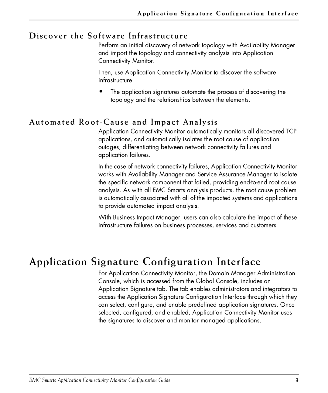 EMC OL-8950-01 manual Application Signature Configuration Interface, Discover the Software Infrastructure 