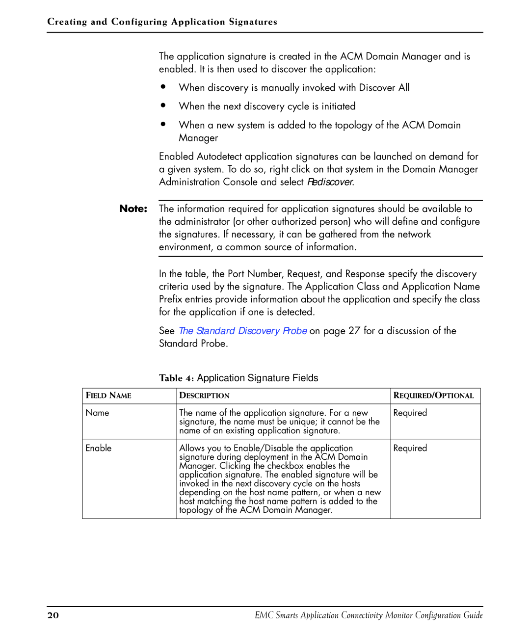 EMC OL-8950-01 manual Application Signature Fields 