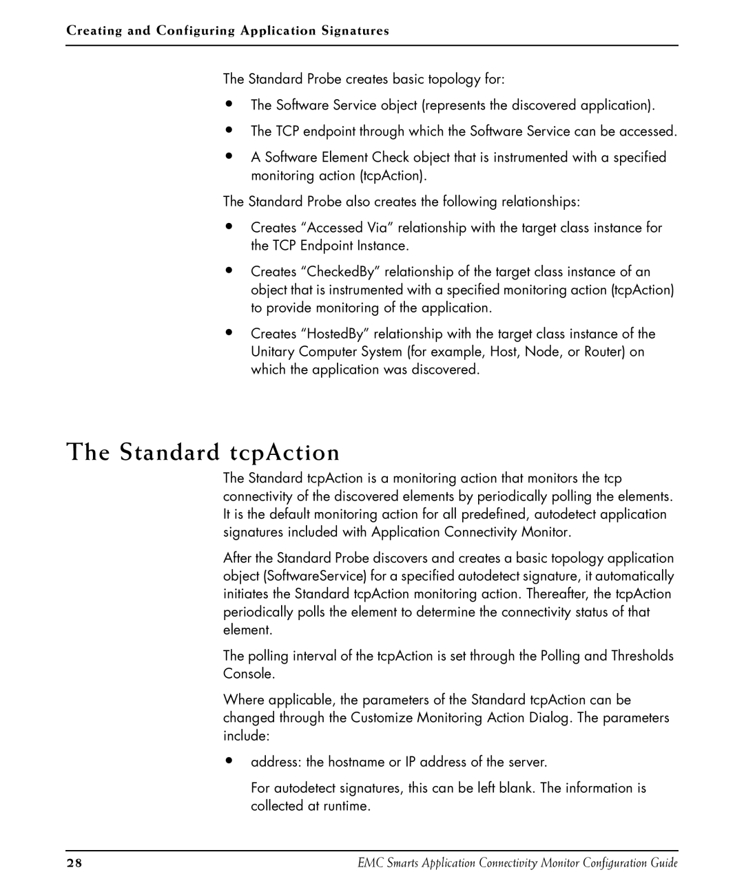 EMC OL-8950-01 manual Standard tcpAction 