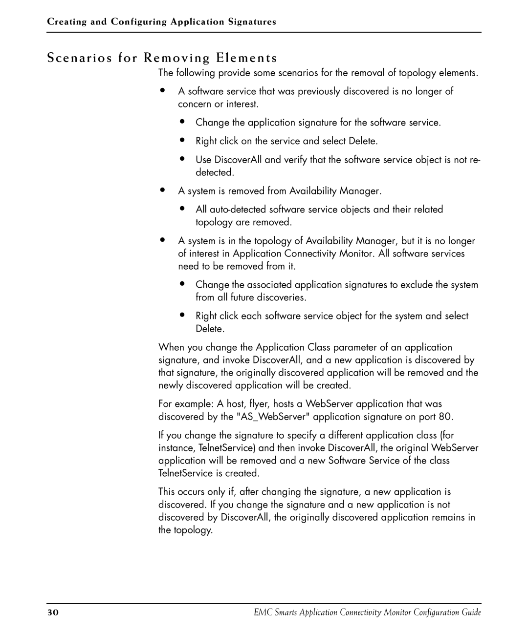 EMC OL-8950-01 manual Scenarios for Removing Elements 