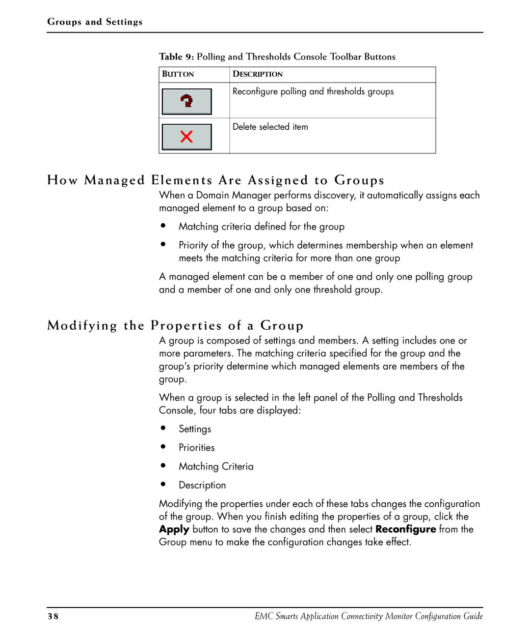 EMC OL-8950-01 manual How Managed Elements Are Assigned to Groups, Modifying the Properties of a Group 