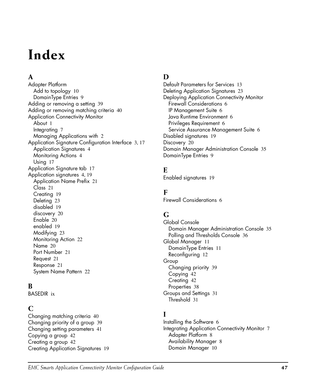 EMC OL-8950-01 manual Index 