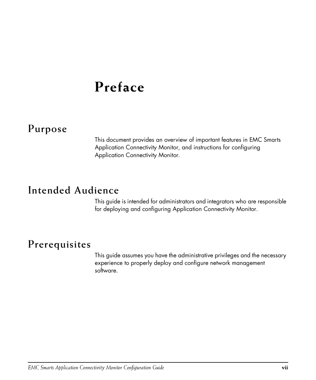 EMC OL-8950-01 manual Preface, Purpose, Intended Audience, Prerequisites 