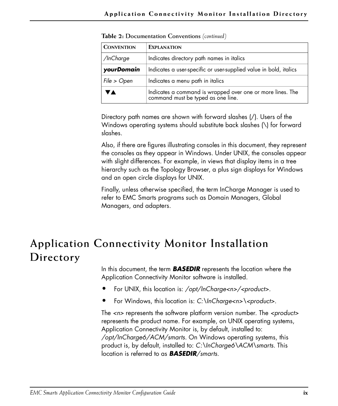 EMC OL-8950-01 manual Application Connectivity Monitor Installation Directory, YourDomain 