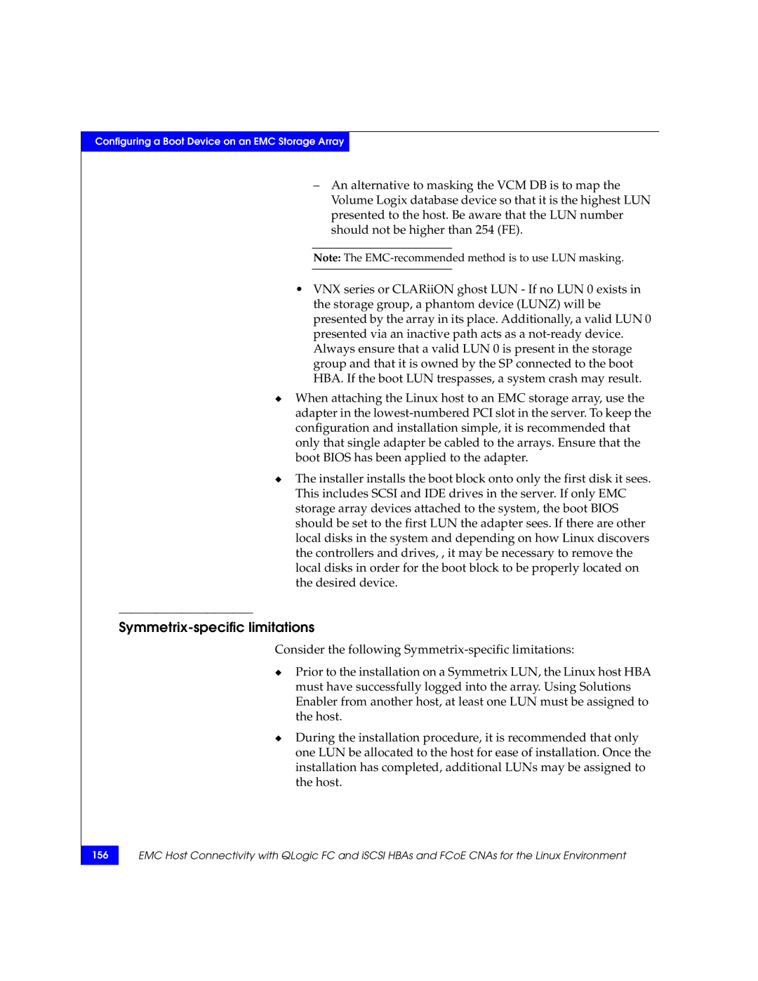 EMC P/N 300-002-803 manual Symmetrix-specific limitations 