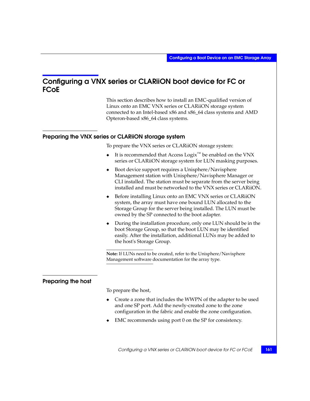 EMC P/N 300-002-803 manual Preparing the VNX series or CLARiiON storage system, Preparing the host 