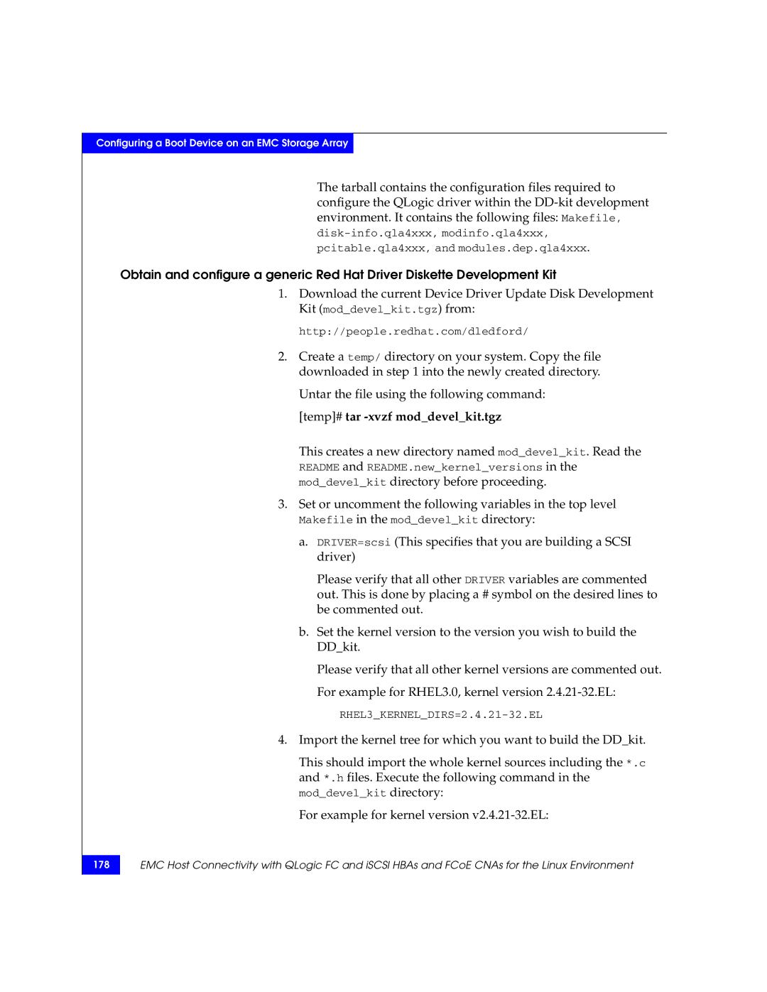 EMC P/N 300-002-803 manual Set or uncomment the following variables in the top level 