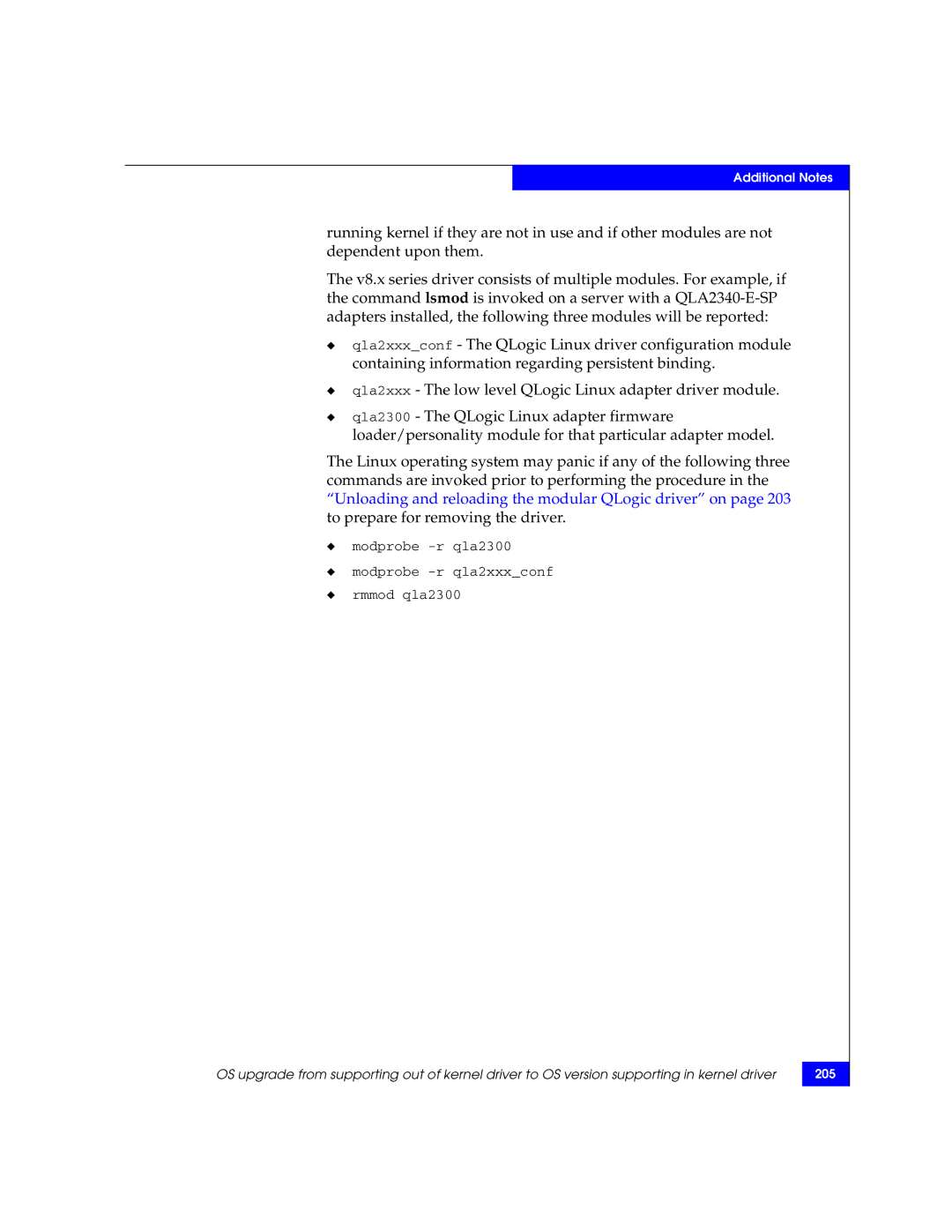 EMC P/N 300-002-803 manual Modprobe -r qla2300 Modprobe -r qla2xxxconf Rmmod qla2300 