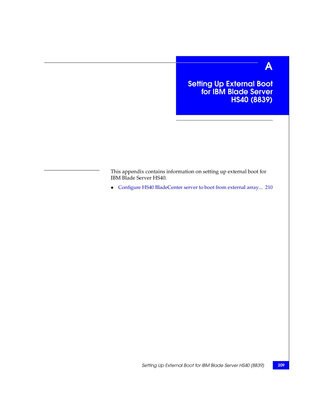 EMC P/N 300-002-803 manual Setting Up External Boot for IBM Blade Server HS40 