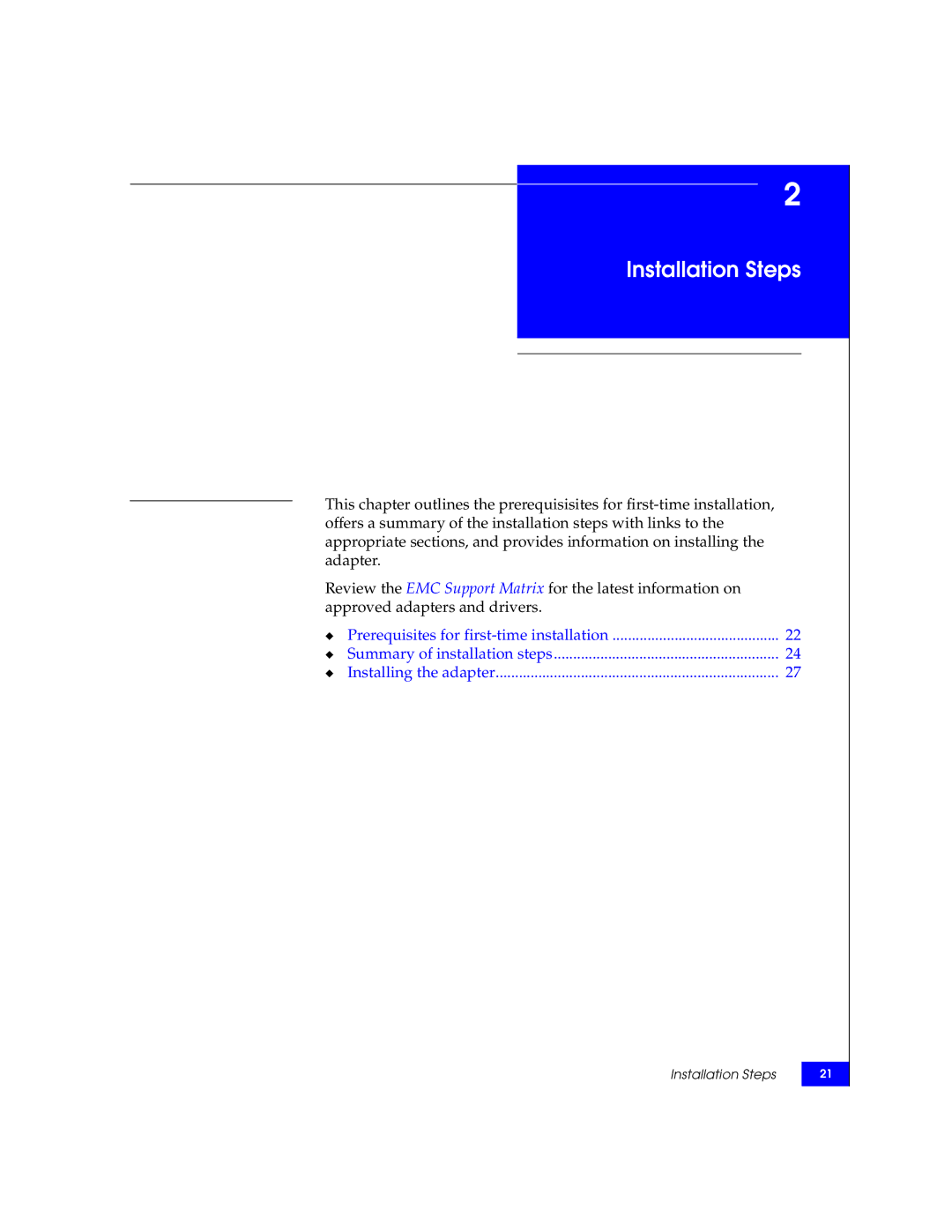 EMC P/N 300-002-803 manual Installation Steps 