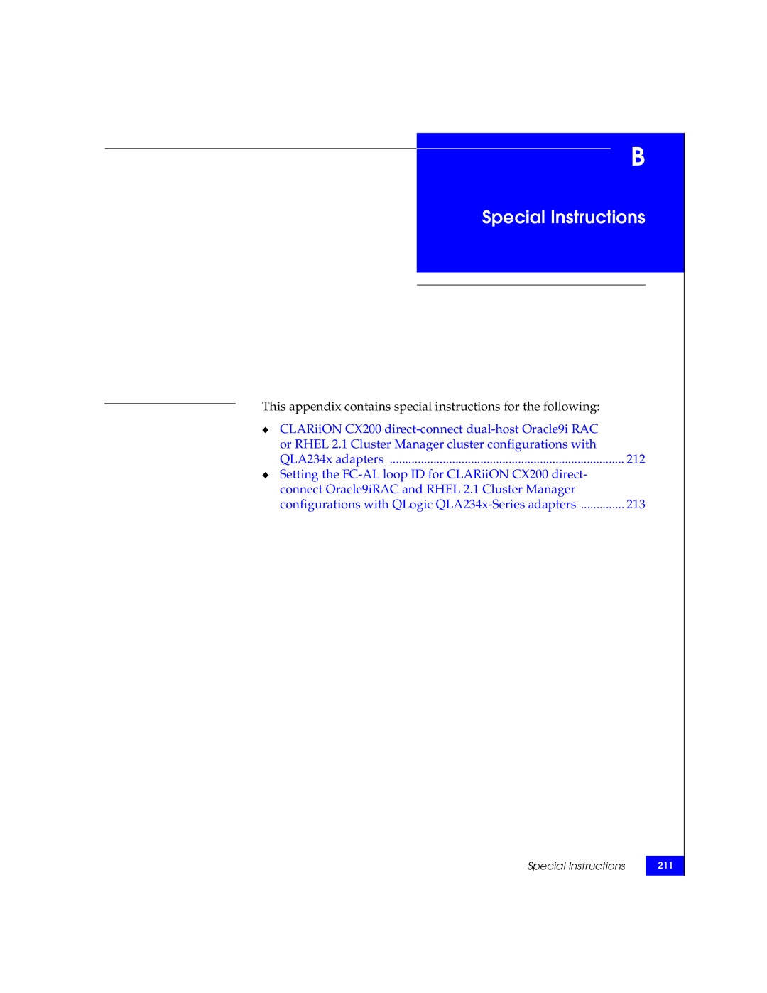 EMC P/N 300-002-803 manual Special Instructions 