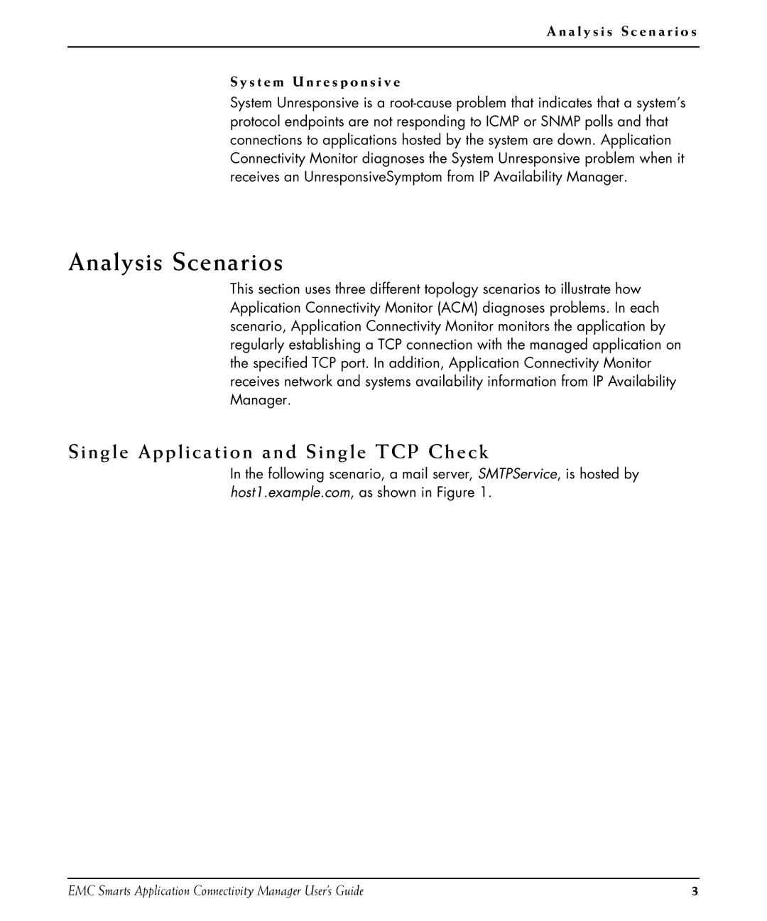 EMC P/N 300-002-867 manual Analysis Scenarios, Single Application and Single TCP Check 