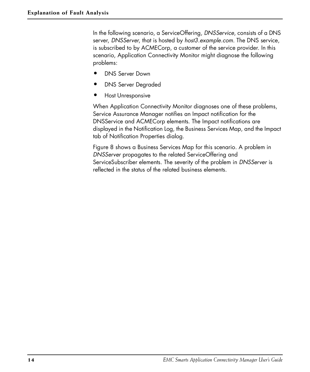 EMC P/N 300-002-867 manual Explanation of Fault Analysis 