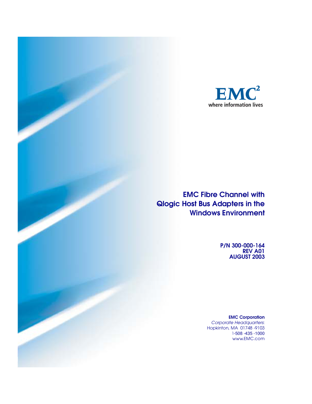 EMC QLA22xx, QLA23xx manual REV A01 August 