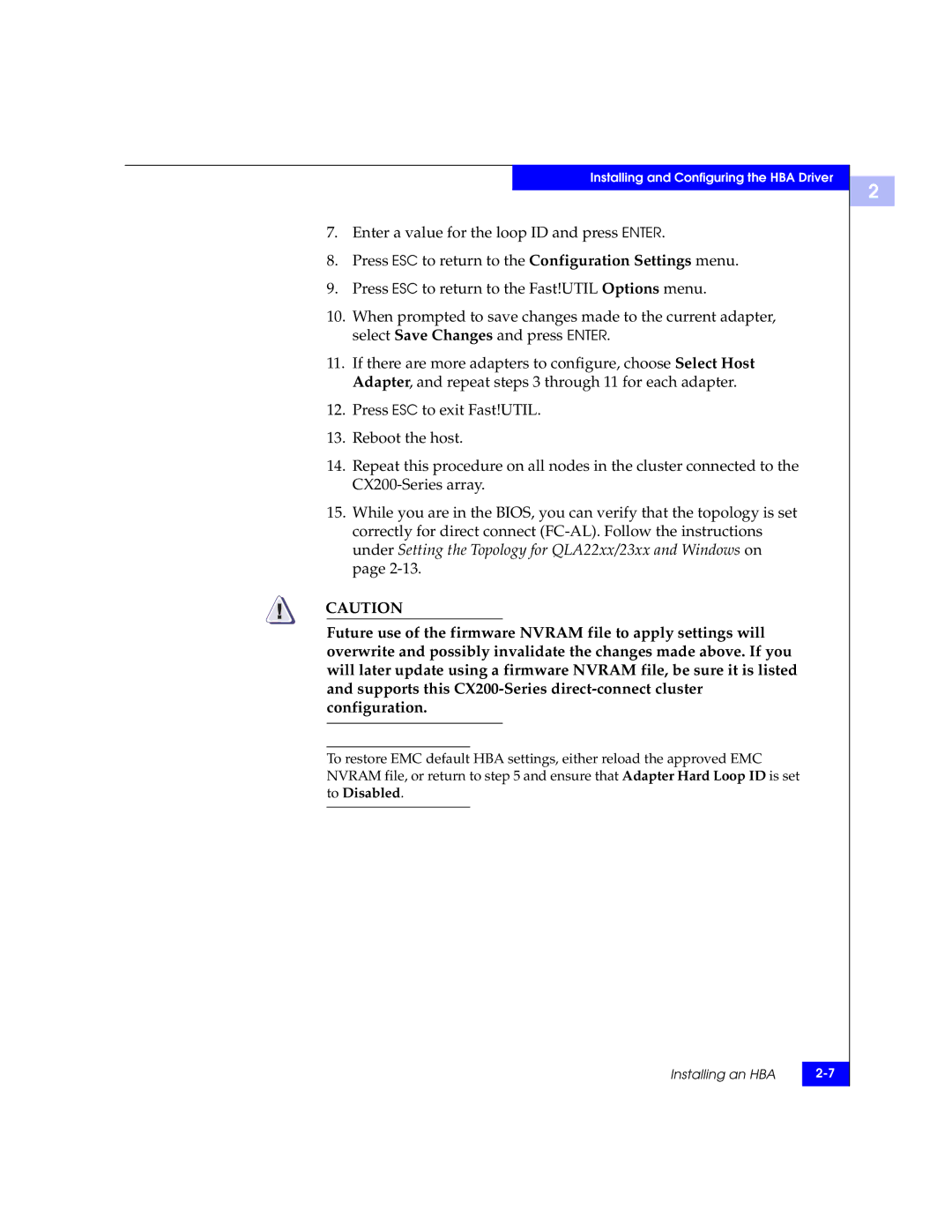 EMC QLA22xx, QLA23xx manual Installing an HBA 