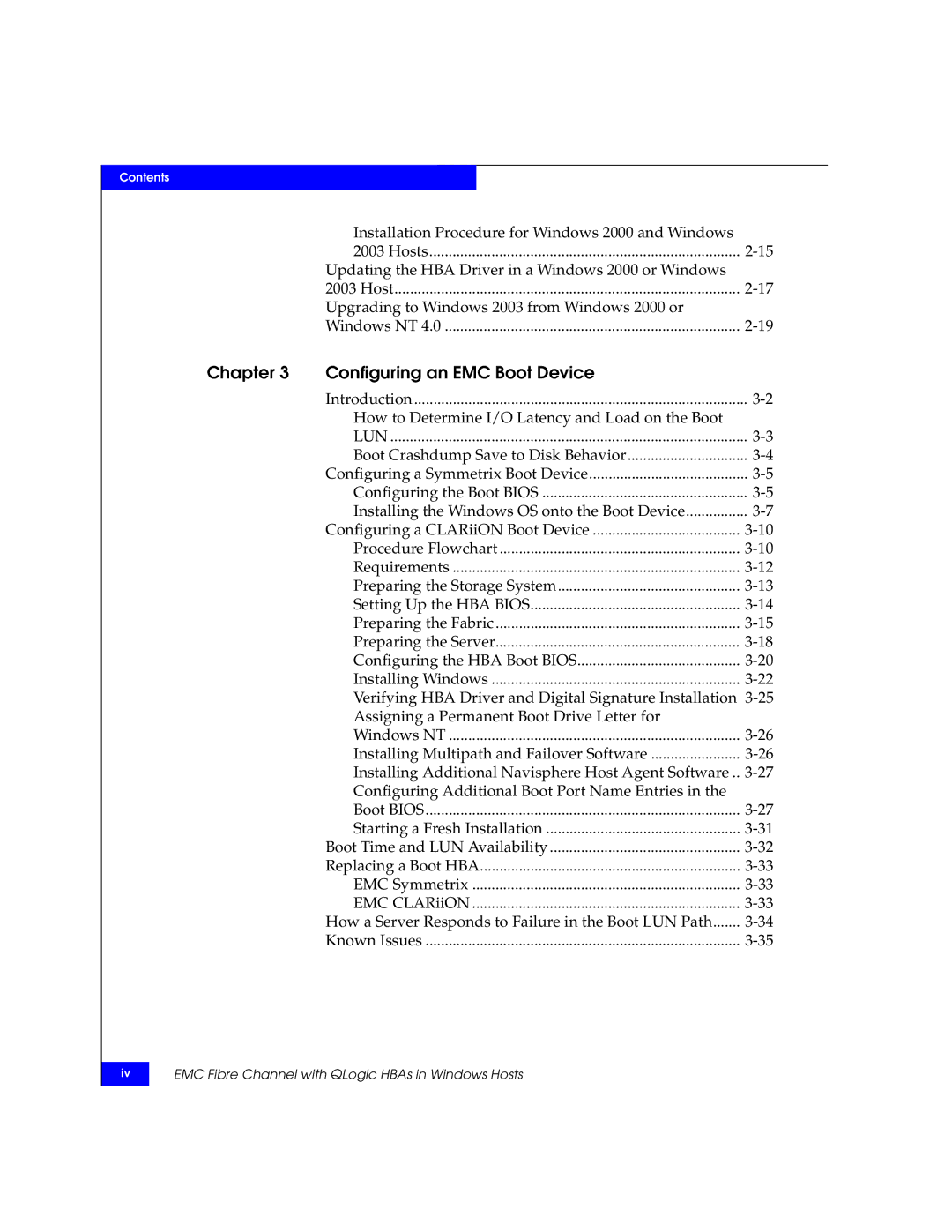 EMC QLA23xx, QLA22xx manual Chapter Configuring an EMC Boot Device, Lun 