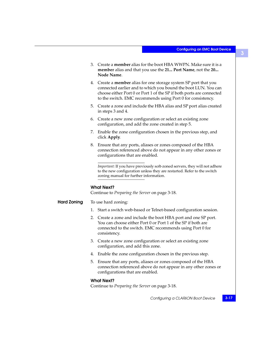 EMC QLA22xx, QLA23xx manual Node Name, What Next?, Continue to Preparing the Server on 