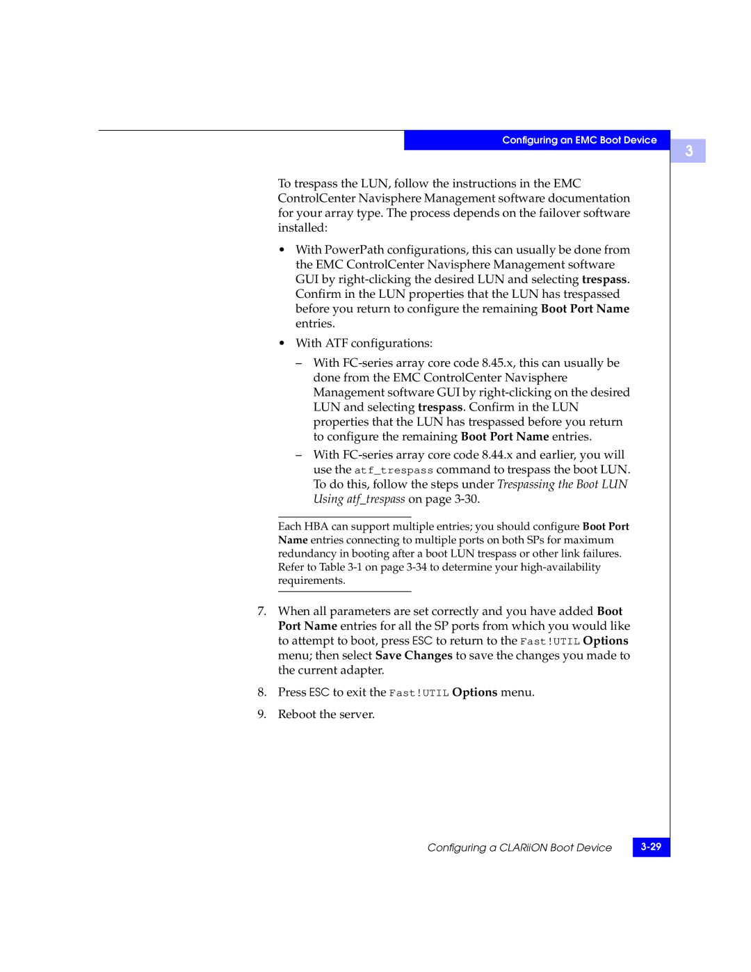 EMC QLA22xx, QLA23xx manual Configuring a CLARiiON Boot Device 