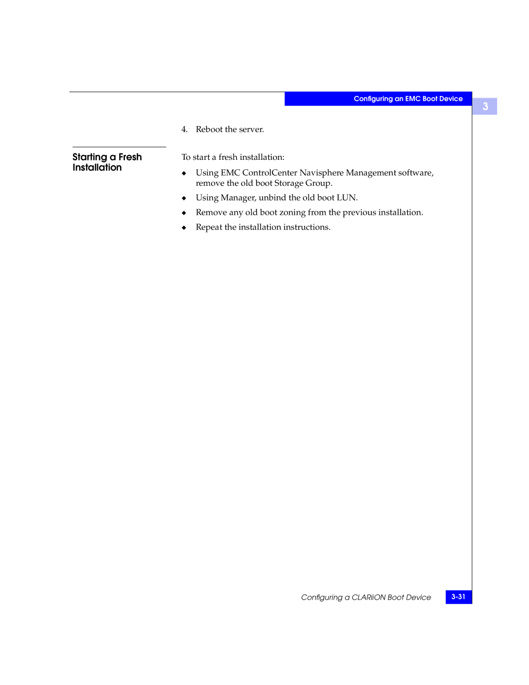 EMC QLA22xx, QLA23xx manual Starting a Fresh Installation 