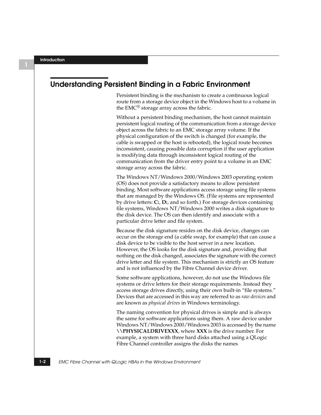 EMC QLogic manual Understanding Persistent Binding in a Fabric Environment 