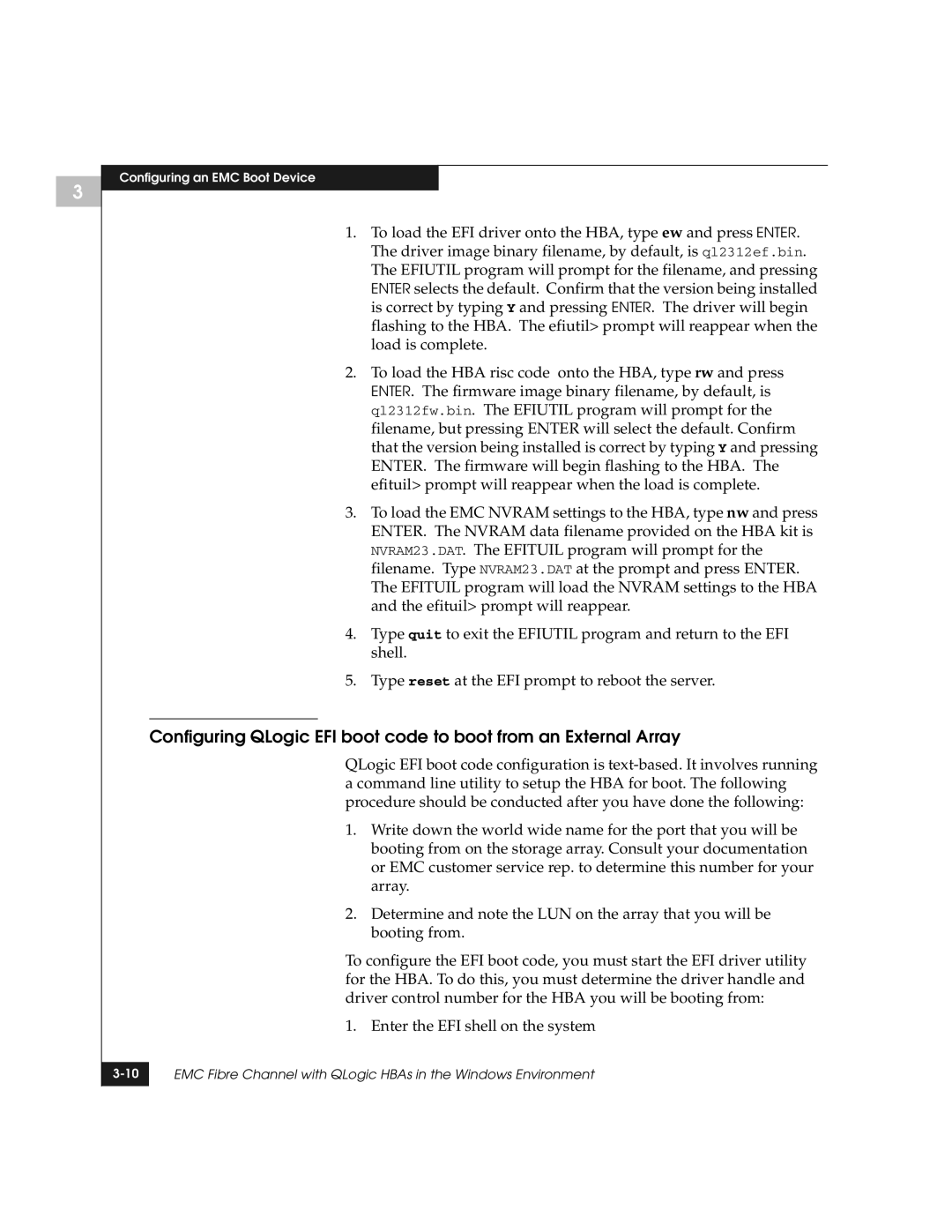 EMC QLogic manual Configuring an EMC Boot Device 