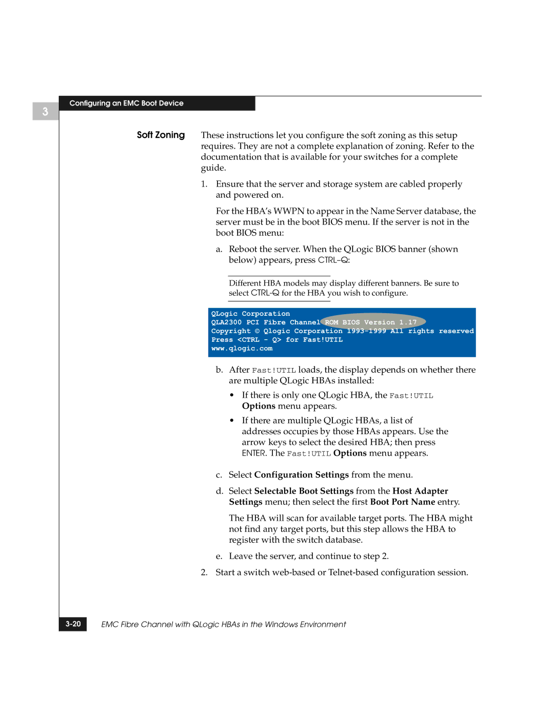 EMC QLogic manual Configuring an EMC Boot Device 