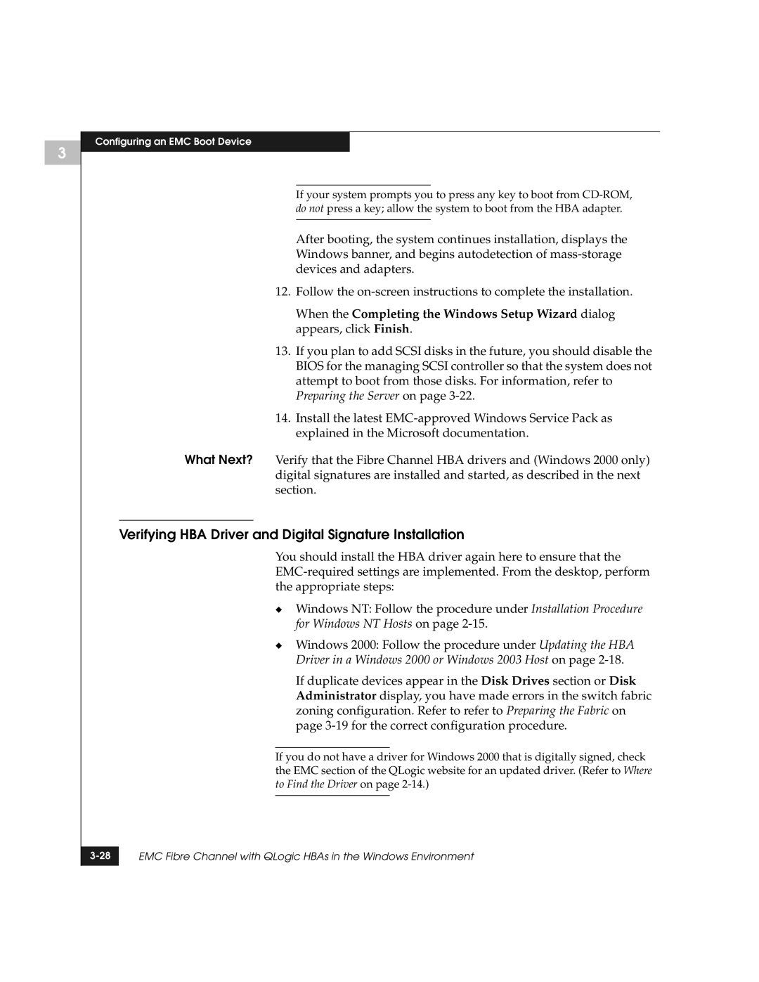 EMC QLogic manual Verifying HBA Driver and Digital Signature Installation 