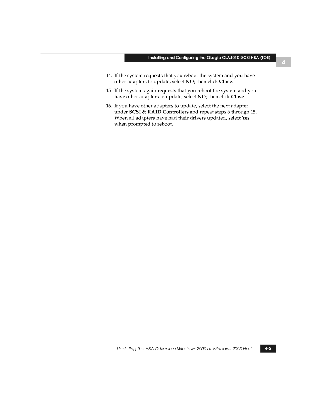 EMC manual Installing and Configuring the QLogic QLA4010 iSCSI HBA TOE 