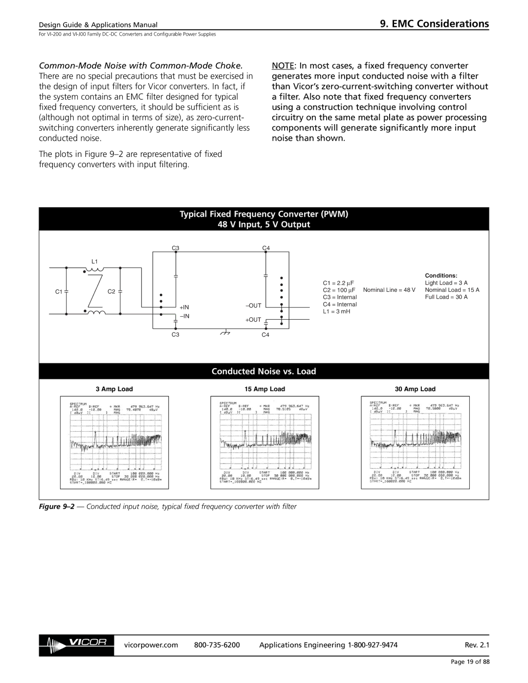 EMC VI-200, VI-J00 specifications EMC Considerations, Typical Fixed Frequency Converter PWM Input, 5 V Output 