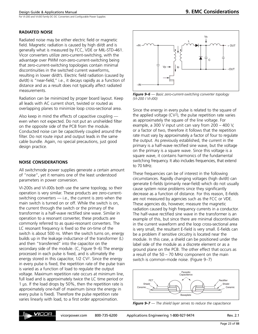 EMC VI-200, VI-J00 specifications Radiated Noise, Noise Considerations 