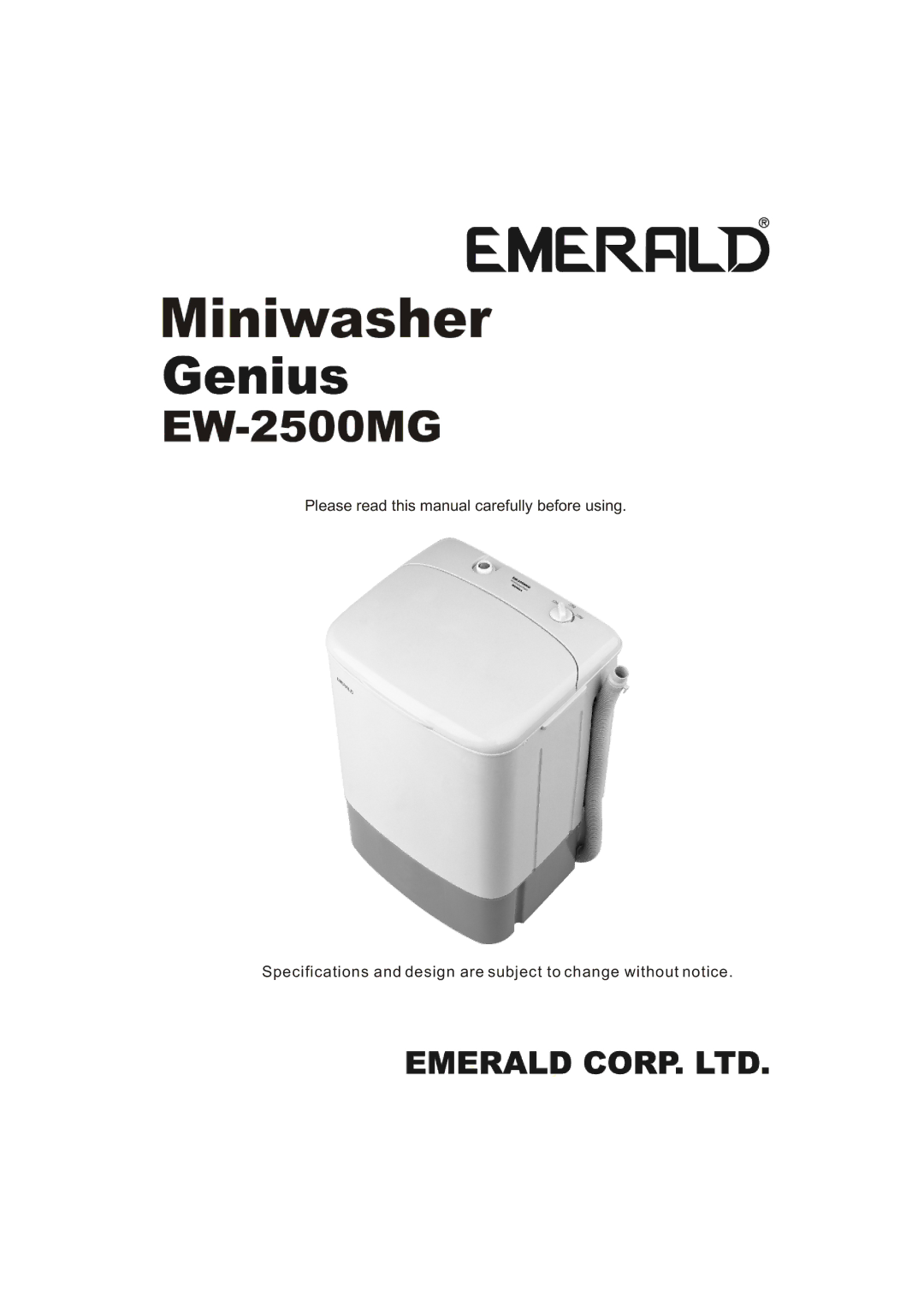 Emerald Innovations EW-2500MG manual 