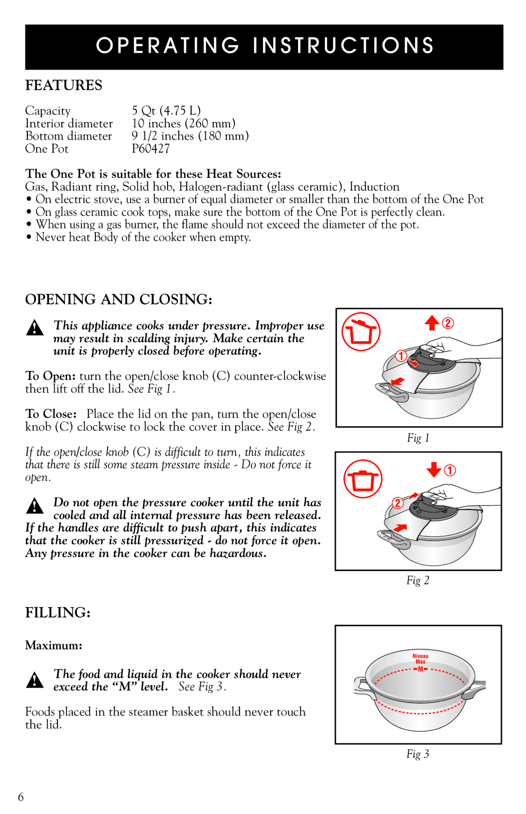 Emerilware 20010 manual E R a T I N G I N S T R U C T I O N S, Features 